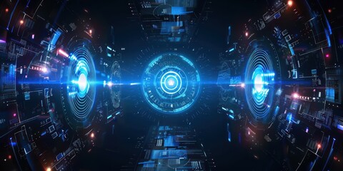 Obraz premium Realm of cutting edge digital technology background is stunning amalgamation of abstract concepts and futuristic design captures essence of science and innovation with modern