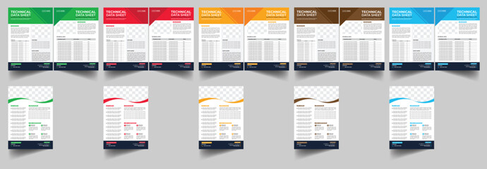 Technical Data Sheet layout template. Product Catalogue & modern a4 product catalog design template, Minimalist product brochure template design, A4 flyer, corporate flyer, business flyer, catalog
