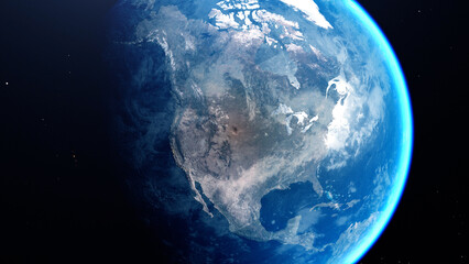 Realistic planet earth and different continents day and night lights