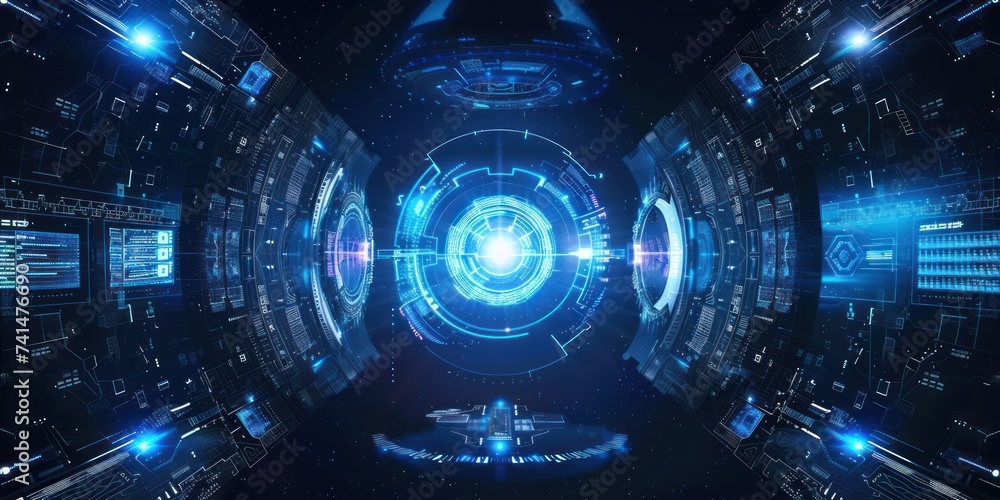 Poster realm of cutting edge digital technology background is stunning amalgamation of abstract concepts an