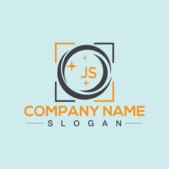 Creative letter JS unique logo design vector and Illustration
