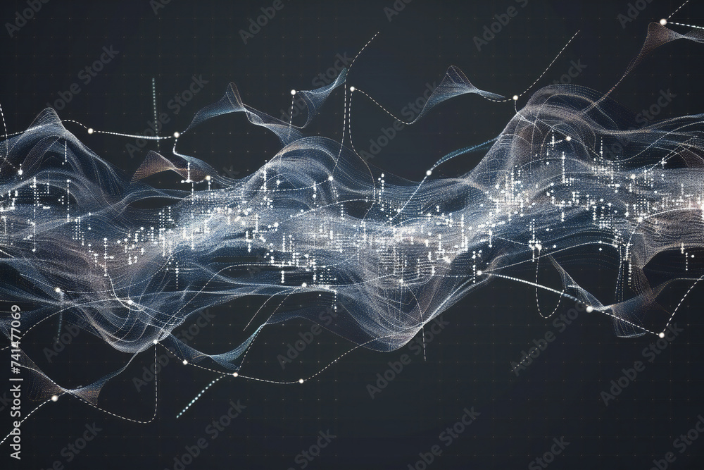 Wall mural abstract futuristic technology with websling effect