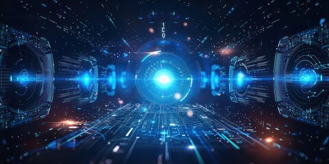 Realm of cutting edge digital technology background is stunning amalgamation of abstract concepts and futuristic design captures essence of science and innovation with modern