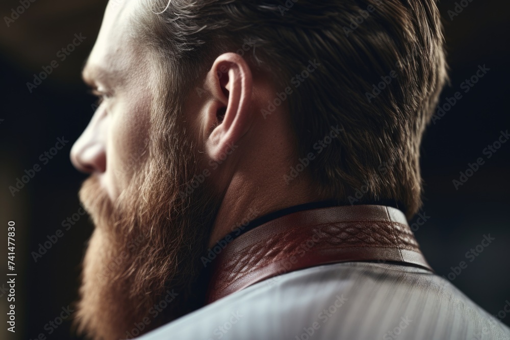 Aufkleber A close-up image of a man with a beard. Suitable for various concepts and designs