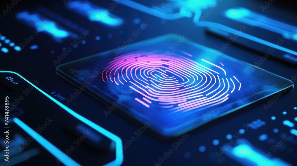 Aufkleber A close up of a tablet with a visible fingerprint. Suitable for technology concepts