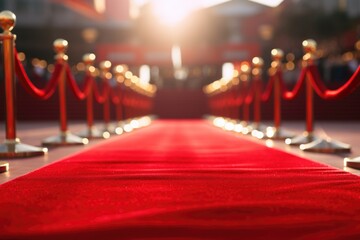 Elegant red carpet event with velvet ropes for VIPs
