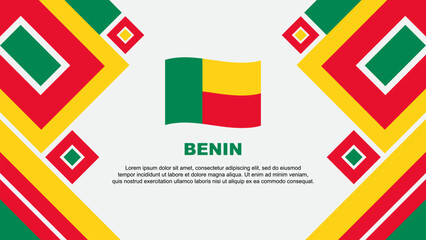 Benin Flag Abstract Background Design Template. Benin Independence Day Banner Wallpaper Vector Illustration. Benin Cartoon