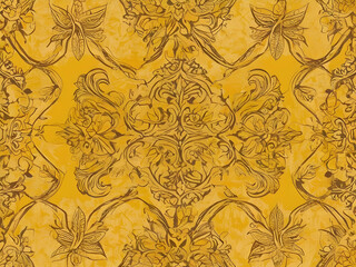 batik background with the dominant color yellow