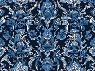 batik background with the dominant color blue
