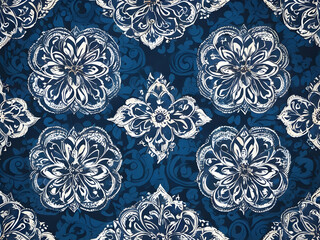 batik background with the dominant color blue