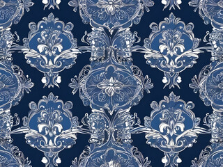 batik background with the dominant color blue