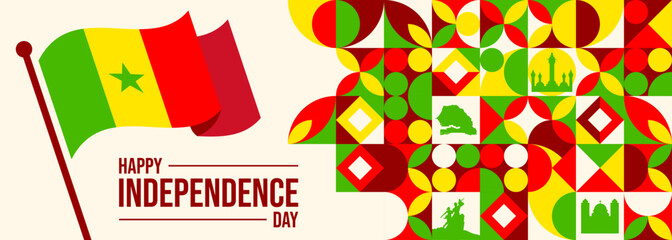 Senegal Independence Day Vector Design For Banner or Background

