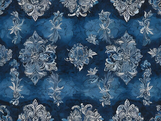 batik background with the dominant color blue
