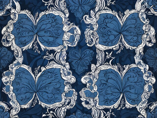 batik background with the dominant color blue