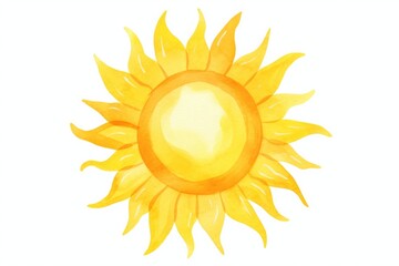 A beautiful sunflower painted in watercolor on a white background. Perfect for botanical illustrations or home decor