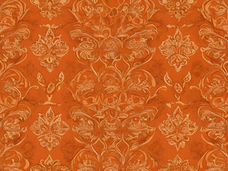 batik background with the dominant color orange