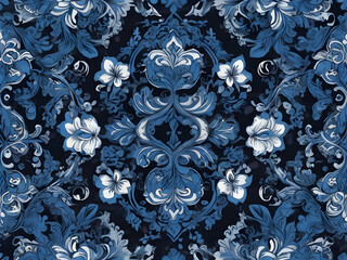 batik background with the dominant color blue
