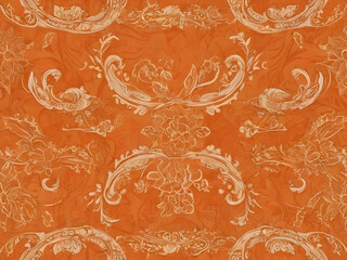 batik background with the dominant color orange