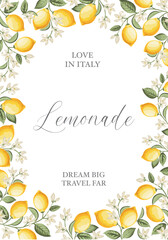 Italian Lemon Poster. Citrus Wall Art. - 741484400