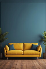 Yellow sofa in the living room_02