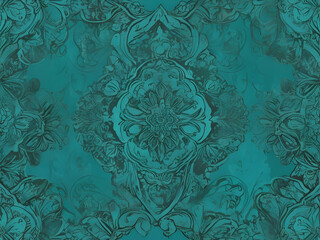 batik background with the dominant color tosca