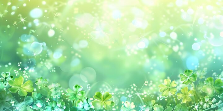 Fuzzy green clover with space for text representing St Patrick's Day. Concept St, Patrick's Day, Green Clover, Irish Celebration, Text Space, Festive Background