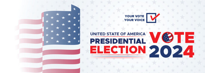 Presidential election day in the United States. Vote 2024. Election 2024 USA. Political election campaign banner. background, post, Banner, card, and poster design with Vote Day on November 5 US