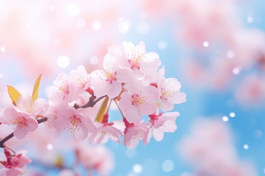 Close up of a beautiful pink flower on a tree. Perfect for nature backgrounds