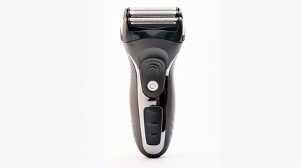Close up of an electric shaver on a white background, ideal for beauty and grooming concepts