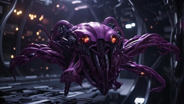 Alien cyborg octopus agitated wasp hybrid