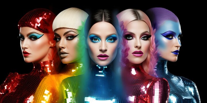 Plastic Pop Princesses: Music Icons and Global Tours. Concept Iconic Fashion Trends, Musical Legends, Stage Performances, International Fans, Glittering Costumes