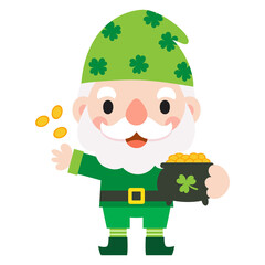 Gnomes Saint Patrick's Day Clipart, Gnome man and woman Saint Patricks