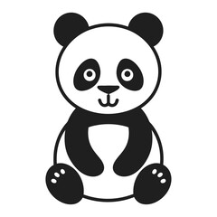 Cute Panda Logo Vector Art, Icons, Black And White Panda Vector design