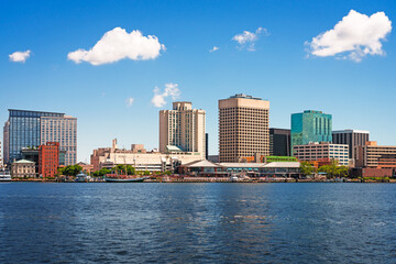 Fototapeta na wymiar Norfolk, Virginia, USA Downtown Skyline on the Elizabeth River