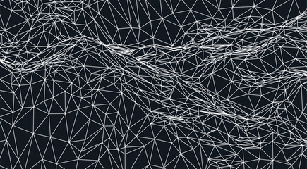 Lattice structure. Science or technology background. Graphic design. 3d grid surface. Abstract vector illustration.