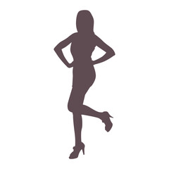 Fototapeta na wymiar flat women silhouette vector