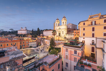 Fototapeta na wymiar Rome, Italy overlooking the Spanish Steps