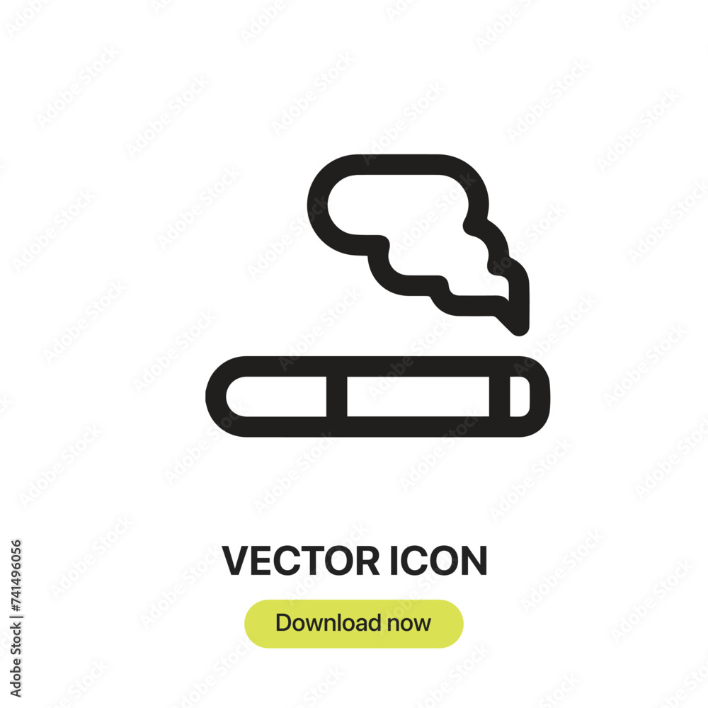 Poster cigarette icon vector. linear-style sign for mobile concept and web design. cigarette symbol illustr
