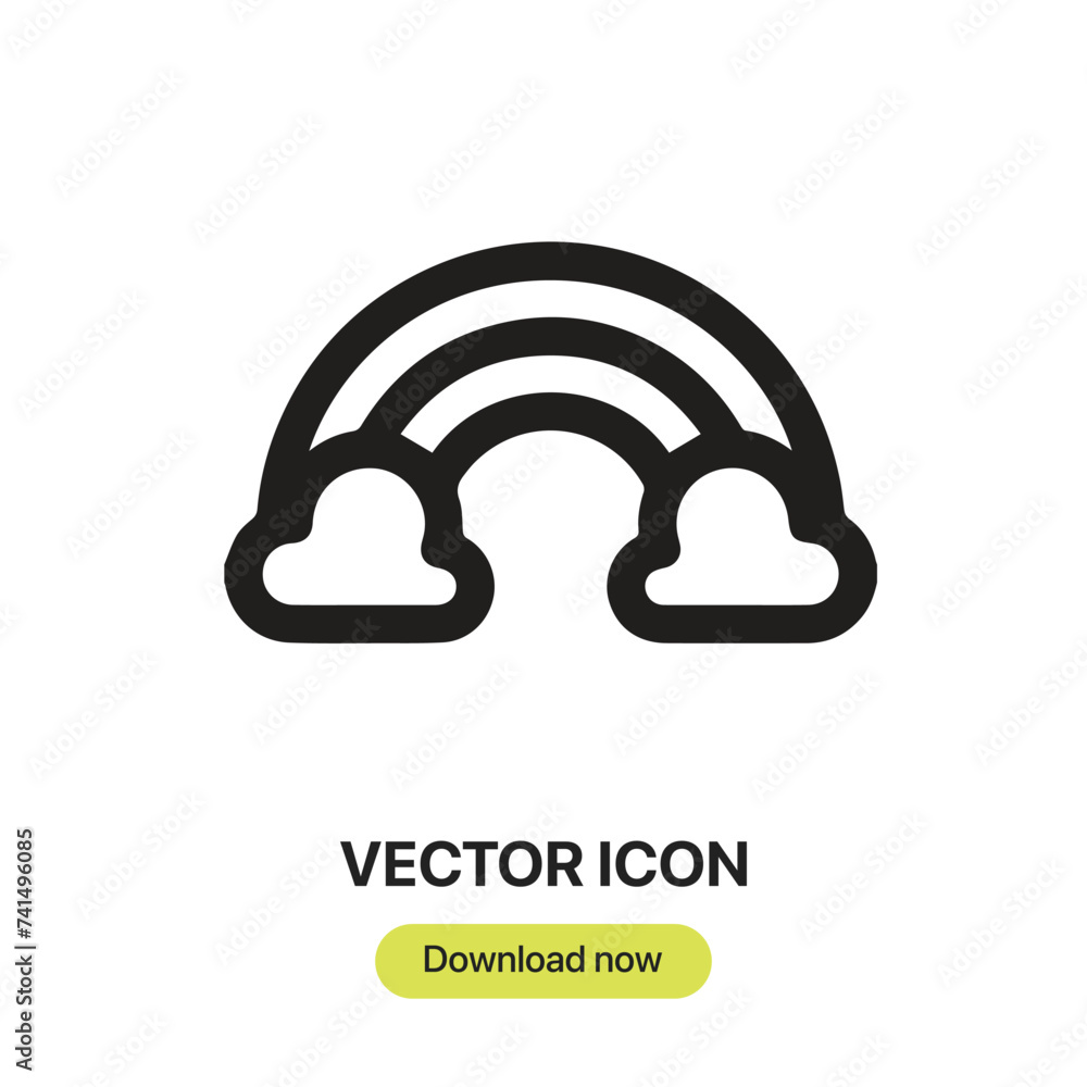 Poster rainbow icon vector. linear-style sign for mobile concept and web design. rainbow symbol illustratio