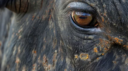 Crédence de cuisine en verre imprimé Buffle thai buffalo portrait , Close up portrait of cape buffalo head and eye