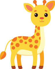 Cute giraffe illustration vector design