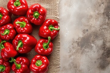 Red peppers on beige background, cooking concept.