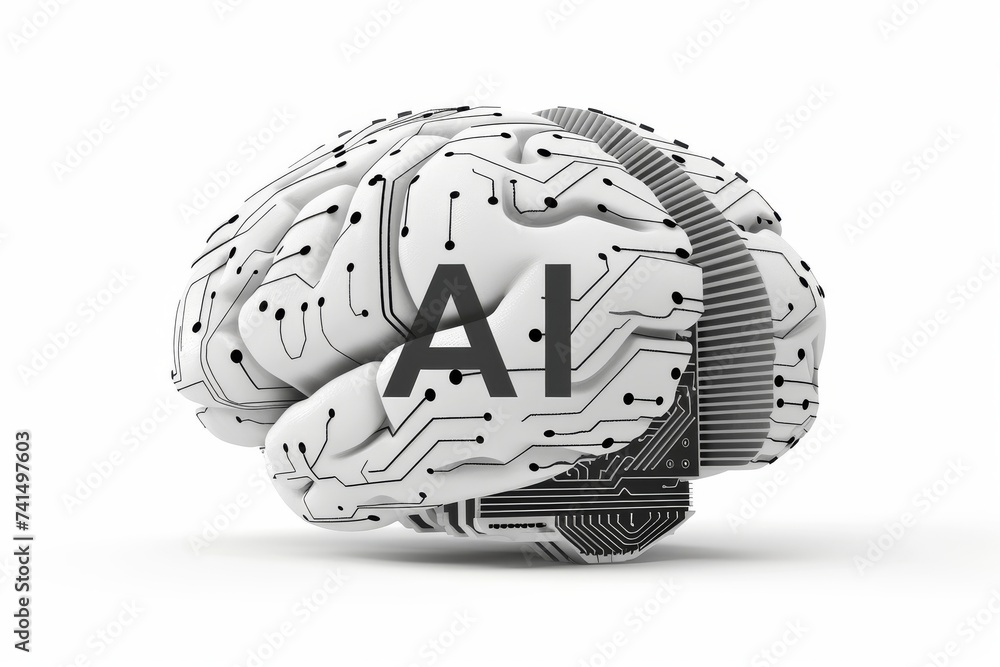 Aufkleber ai brain chip supervised learning. artificial intelligence quantum machine learning mind nitric oxid