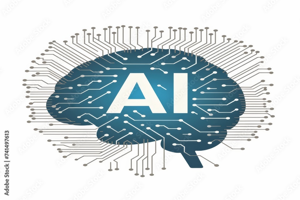 Aufkleber ai brain chip respiratory monitoring. artificial intelligence internet of things mind moore law axon