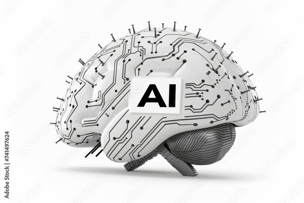 Aufkleber ai brain chip gene therapy. artificial intelligence brain computer interface mind heterojunction bip