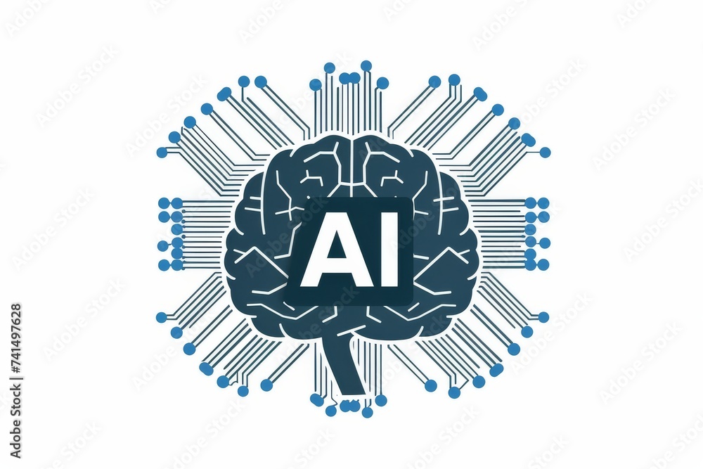 Aufkleber ai brain chip met enkephalin. artificial intelligence linear programming mind knowledge management a
