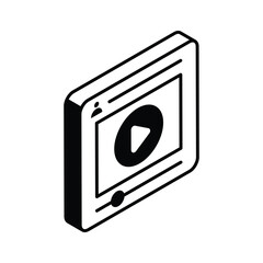 Concept isometric icon of video marketing in trendy isometric style