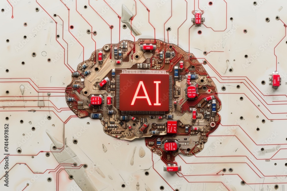 Poster ai brain chip axon degeneration research. artificial intelligence second messenger system mind healt