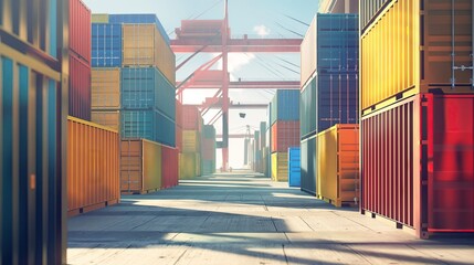 Colorful containers in the port