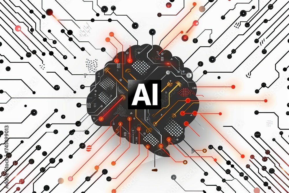 Aufkleber ai brain chip space complexity. artificial intelligence neurological diagnosis mind neuromodulators 